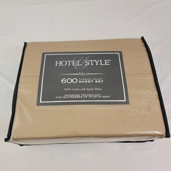 Hotel Style 600 Thread Count Cotton with Sateen Weave Sheet Set – Full - Picture 1 of 15